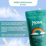 Multivitamin & Iron 120 Tablets for Men & Women | Vitamin B, C, D, E and Iron | Immune Support & Daily Wellbeing Multivitamins with Iron | Vegetarian | MOBU UK