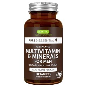 Igennus Methylated Men's Multivitamin, 22 Slow Release Highly Bioavailable Nutrients, Active B-Vitamins, Clean Label, MTHFR Supplement, Energy & Heart Health, 60 Easy-to-Swallow Vegan Tablets
