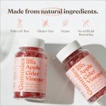 Apple Cider Vinegar Gummies with The Mother 1000mg | Enhanced with Vitamin B12 & Folic Acid | 60 Vegan ACV Capsules with Pomegranate & Beetroot Powder | Natural Ingredients by Free Soul