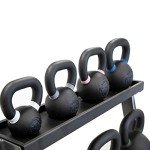 TKO 3-Tier Kettlebell Rack | Perfect for Any Home Gym & Commercial Gym | Black/Silver Kettle Bell Weight Stand | Keep Your Workout Area Clean & Safe | 31” W x 23” D x 33” H