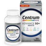 Centrum Advance 50+ Tablets Multivitamin & Mineral Supplements, with 24 essential nutrients, including vitamin D, C, Zinc, 180 ct