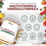 Multivitamin Tablets for Men & Women - 365 Tablets - 1 Year Supply - 25 A-Z Multivitamins & Minerals Including Iron, Zinc & Vitamin D - One a Day - Made in The UK - Nu U Nutrition