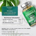 Vitamin E Capsules High Strength 1000iu | 200 Count | Vitamin E as DL-Alpha Tocopheryl Acetate | No Artificial Preservatives | by Horbaach