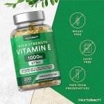 Vitamin E Capsules High Strength 1000iu | 200 Count | Vitamin E as DL-Alpha Tocopheryl Acetate | No Artificial Preservatives | by Horbaach