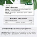 Vitamin A Tablets 10000 IU | 365 Count (1 Year Supply) | Vitamin A as Retinol Acetate | High Strength | Vegan and Vegatarian | by Carlyle
