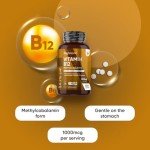 Vitamin B12 Tablets - 1000mcg - Vegan B12 Supplement - 450 Methylcobalamin Tablets (1+ Year Supply) - 1 Per Day - 6mm in Size - Easy to Swallow - Made in The UK