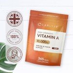Vitamin A Tablets 10000 IU | 365 Count (1 Year Supply) | Vitamin A as Retinol Acetate | High Strength | Vegan and Vegatarian | by Carlyle