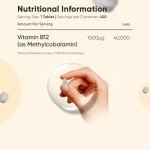 Vitamin B12 Tablets - 1000mcg - Vegan B12 Supplement - 450 Methylcobalamin Tablets (1+ Year Supply) - 1 Per Day - 6mm in Size - Easy to Swallow - Made in The UK