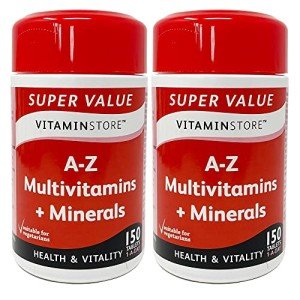 Vitamin Store A-Z Multivitamins & Minerals Food Supplement, 150 Tablets per Tub, Pack of 2 Tubs, 10 Months Supply