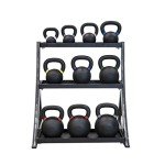 TKO 3-Tier Kettlebell Rack | Perfect for Any Home Gym & Commercial Gym | Black/Silver Kettle Bell Weight Stand | Keep Your Workout Area Clean & Safe | 31” W x 23” D x 33” H