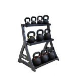 TKO 3-Tier Kettlebell Rack | Perfect for Any Home Gym & Commercial Gym | Black/Silver Kettle Bell Weight Stand | Keep Your Workout Area Clean & Safe | 31” W x 23” D x 33” H