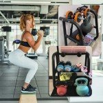 Kettlebell Storage Rack, 2-Tier Weight Racks, Kettlebell Stand, Dumbbell and Kettlebell Rack for Home Gym, Black