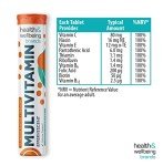 Effervescent Multivitamins - High Strength Multivitamin Tablets - Complete One a Day Supplements for Men & Women - 20 Per Tube (Pack of 4)