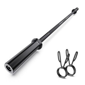 56" Olympic Barbell Bar, 2" Standard Straight Barbell Bars for Weight Lifting Bar for Bench Press/Squats/Hip Thrusts/Lunges/Biceps- Home Gym Weight Bar- 2 Spring Collars(500lb Weight Capacity)