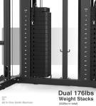 DONOW Smith Machine with Weight Stacks Power Cage Squat Rack Dual Cable Crossover Machine Home Gym Systems Station LAT Pull Down 160kg Cement Weights Ratio 2:1