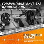 LAVVON 55" Weight Lifting Bar, 1" Standard Straight Olympic Barbell Bar for Bench Press/Hip Thrusts/Squats/Lunges, 480lb Weight Capacity, Silver, Black Matte Finish