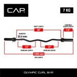 CAP Barbell Olympic EZ Curl Bar, Black, 47-Inch