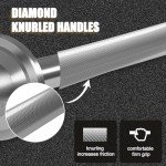 Olympic Barbell Bar, 48-inch Weight Lifting Bar, Fits 2-inch Weight Plates, Strength Training Workout Bar for Squats, Hip Thrusts, Bench Press, and Weightlifting, with 2 Spring Collars (350LBS Weight Capacity）