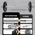 Olympic Barbell Bar, 48-inch Weight Lifting Bar, Fits 2-inch Weight Plates, Strength Training Workout Bar for Squats, Hip Thrusts, Bench Press, and Weightlifting, with 2 Spring Collars (350LBS Weight Capacity）