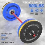 E.T.ENERGIC 4ft Olympic Barbell 20KG Bar Load 500lbs Capacity Available Men's Barbell with Hard Chrome Sleeves for 2" Olympic Plates