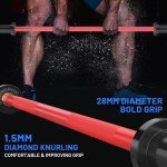 E.T.ENERGIC 4ft Olympic Barbell 20KG Bar Load 500lbs Capacity Available Men's Barbell with Hard Chrome Sleeves for 2" Olympic Plates