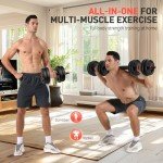 UKEEP Adjustable Dumbbells Set, 20/30/40/60/80lbs Free Weight Set with Connector of 2 Convertible to Barbell, Fitness Exercises for Home Gym Suitable Men/Women