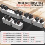 UKEEP Adjustable Dumbbells Set, 20/30/40/60/80lbs Free Weight Set with Connector of 2 Convertible to Barbell, Fitness Exercises for Home Gym Suitable Men/Women