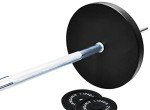 Fitvids Cast Iron Standard Weight Plates Including 5FT Standard Barbell with Star Locks, 95-Pound Set (85 Pounds Plates + 10 Pounds Barbell), Multiple Packages, Style #1