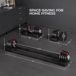 Yaheetech Adjustable Dumbbell Set Free Weight Dumbbells 40lbs Fast Adjust Dumbbells 3 in 1 Dumbbell Weight Set Used as Barbell, Kettlebells, with Tray for Men/Women Strength Training Equipment