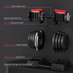 Yaheetech Adjustable Dumbbell Set Free Weight Dumbbells 40lbs Fast Adjust Dumbbells 3 in 1 Dumbbell Weight Set Used as Barbell, Kettlebells, with Tray for Men/Women Strength Training Equipment