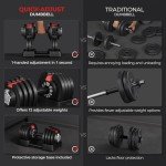 Yaheetech Adjustable Dumbbell Set Free Weight Dumbbells 40lbs Fast Adjust Dumbbells 3 in 1 Dumbbell Weight Set Used as Barbell, Kettlebells, with Tray for Men/Women Strength Training Equipment
