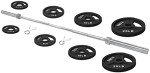Signature Fitness Cast Iron Olympic 2-Inch Weight Plates Including 7FT Olympic Barbell, 130-Pound Set (85 Pounds Plates + 45 Pounds Barbell), Multiple Packages, Style #7