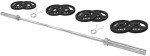 Signature Fitness Cast Iron Olympic 2-Inch Weight Plates Including 7FT Olympic Barbell, 130-Pound Set (85 Pounds Plates + 45 Pounds Barbell), Multiple Packages, Style #7