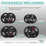 Fitvids Olympic Cast Iron 2-Inch Weight Plates Including 5FT Olympic Barbell Bar & Safely Locks, 100 Pounds Set (85 Lbs Plates + 15 Lbs Barbell Bar), Multiple Packages