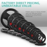 Fitvids Olympic Cast Iron 2-Inch Weight Plates Including 5FT Olympic Barbell Bar & Safely Locks, 100 Pounds Set (85 Lbs Plates + 15 Lbs Barbell Bar), Multiple Packages