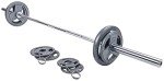 Signature Fitness Cast Iron Olympic 2-Inch Weight Plates Including 7FT Olympic Barbell, 130-Pound Set (85 Pounds Plates + 45 Pounds Barbell), Multiple Packages, X-Gen Style