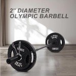 Fitvids Cast Iron Olympic Weight Plates Including 5FT Olympic Barbell with Locks, 100-Pound Set (85 Pounds Plates + 15 Pounds Barbell)
