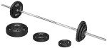 Signature Fitness Cast Iron Standard Weight Plates Including 5FT Standard Barbell with Star Locks, 45-Pound Set (35 Pounds Plates + 10 Pounds Barbell), Multiple Packages, Style #2