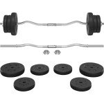 Yaheetech Barbell Weight Set - Olympic Curl Bar & 6 Olympic Weights & 2 Olympic Barbell Clamps for Lifts 55LB