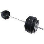 Fitvids Vinyl Standard 1-Inch Plate Weight Plate for Strength Training and Weightlifting, 100-Pound Set