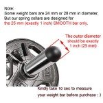 Lestino Spring Clip Collars, 1 inch (25 mm) for Smooth Dumbbell Handle or Standard Weightlifting Barbell (Pack of 4)
