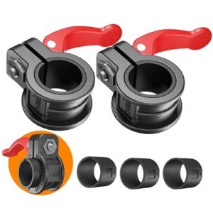 ZY-HUAN MINI Barbell Clips 1 inch I Multi-Size Adjustable Barbell Collar I 1 inch Barbell ClampsIQuick Release Weight Clips Pair of Locking for Dumbbell Bar (Black+Red)