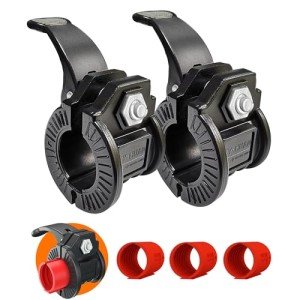 ZY-HUAN Barbell Clips 1 inch I Multi-Size Adjustable Weight ClipsIBarbell Clamps 1 inch IQuick Release Barbell Collar Pair of Locking for Dumbbell Bar (red)