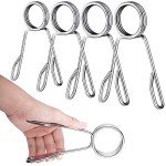 Sumind 4 Pieces 2 Inch Dumbbell Spring Collars Barbell Clamps Locking Collars Clips for Weightlifting Exercise Fitness Training Supplies (Silver)