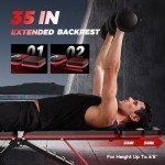 FLYBIRD Adjustable Weight Bench with Headrest, Foldable Workout Bench for Home Gym, Fit Users up to 6'5'', 750LBS Weight Capacity Exercise Bench -FBHR24
