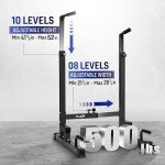 Yes4All Dip Stand 500 LBS Capacity, 80 Levels Adjustable Dip Bars, Dip Station Machine for Home Gym - Black