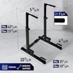 Yes4All Dip Stand 500 LBS Capacity, 80 Levels Adjustable Dip Bars, Dip Station Machine for Home Gym - Black
