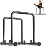 YOLEO Adjustable Dip Bar- 1100lbs Dip Station Portable Functional Fitness Bar with Safety Connector, Heavy Duty Dip Stand Body Press Bar Parallette Exercise Bar Workout Equalizer for Calisthenics