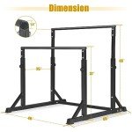 Bongkim Dip Bar, Heavy Duty Dip Station with 7 Height Levels, 800lbs Adjustable Parallel Bars for Tricep Dips Pull-Ups L-Sits Calisthenics Exercises Strength Training for Home Gym Outdoor (Black)