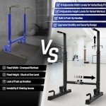 Yes4All Dip Stand 500 LBS Capacity, 80 Levels Adjustable Dip Bars, Dip Station Machine for Home Gym - Black